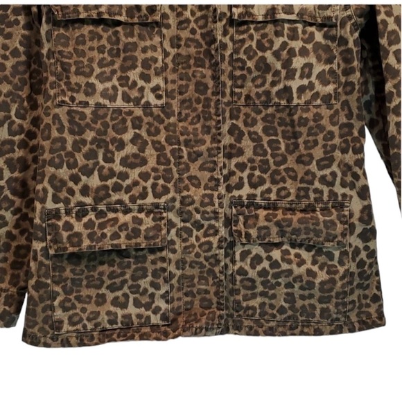 GOOD AMERICAN Leopard Print Cotton Utility Jacket in a Size 0 (XS). NWT - Picture 6 of 9